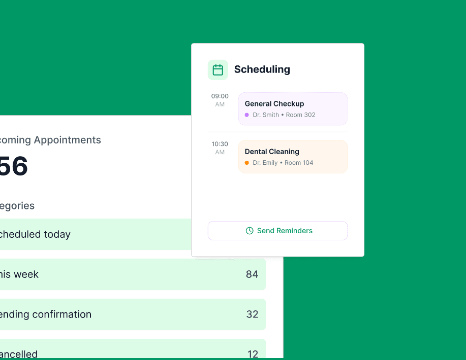 Scheduling - Appointments and automated reminders