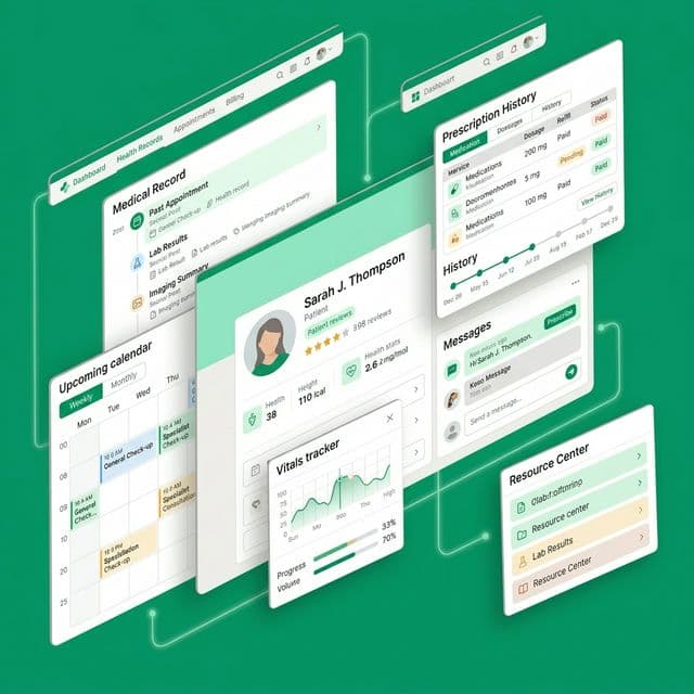 Patient Portal Dashboard Vector